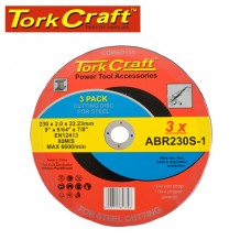 CUTTING DISC (3 PK) STEEL 230X2.0X22.23MM (ABR230S-1)